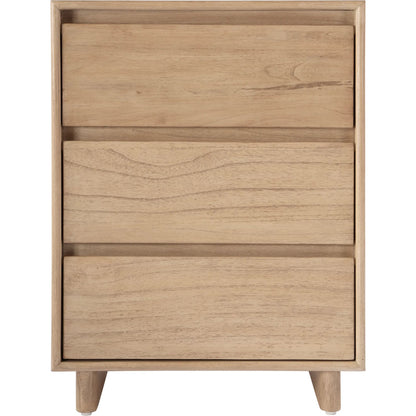 Halmstad 3 Drawer Narrow Nightstand by Butler Specialty Company in light brown. Made from mdf: 50%, mindi wood: 40%, mindi veneers: 10% in a unique style.