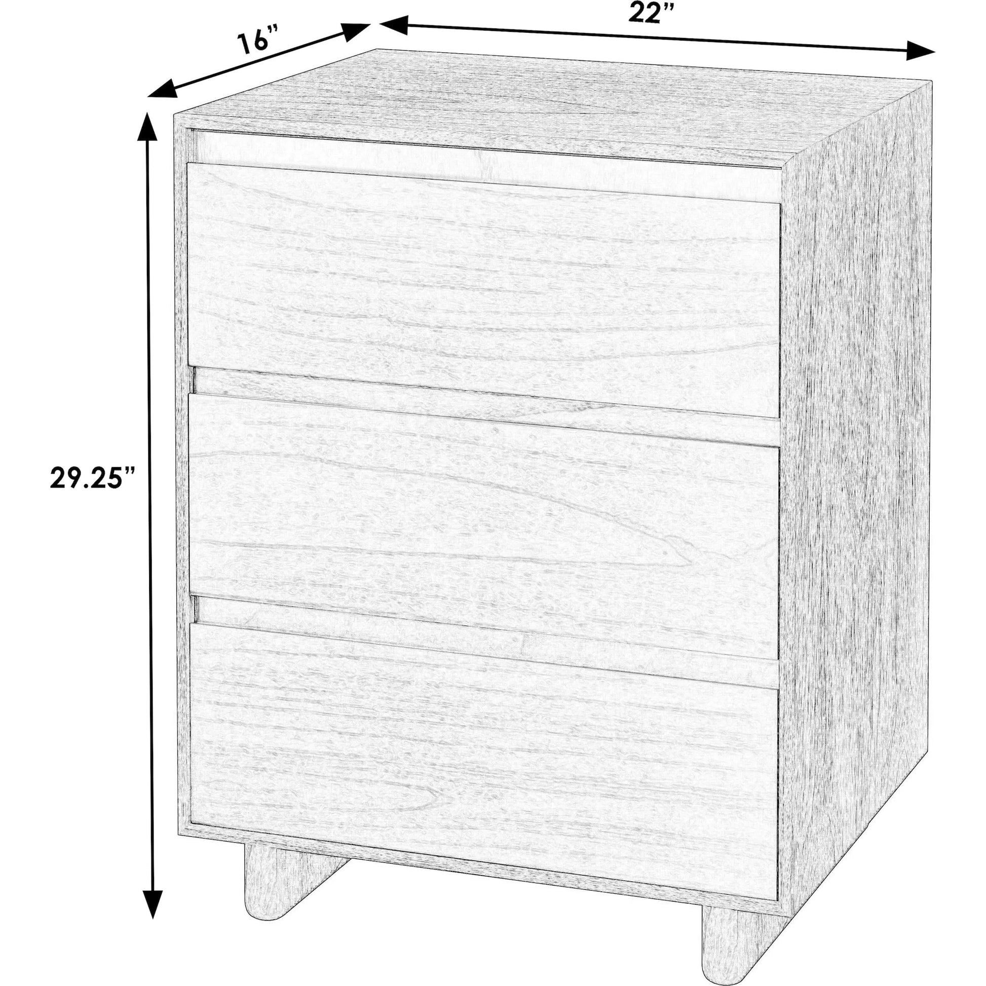 Halmstad 3 Drawer Narrow Nightstand by Butler Specialty Company in light brown. Made from mdf: 50%, mindi wood: 40%, mindi veneers: 10% in a unique style.