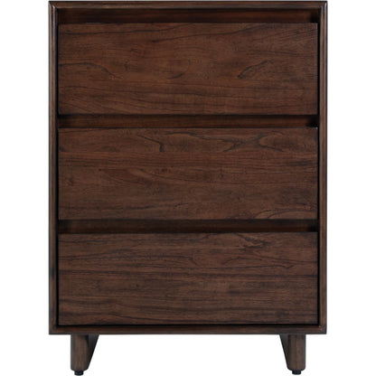 Halmstad Wood Panel 3-Drawer Nightstand by Butler Specialty Company in brown. Made from mdf, mindi wood and mindi veneers in a unique style.