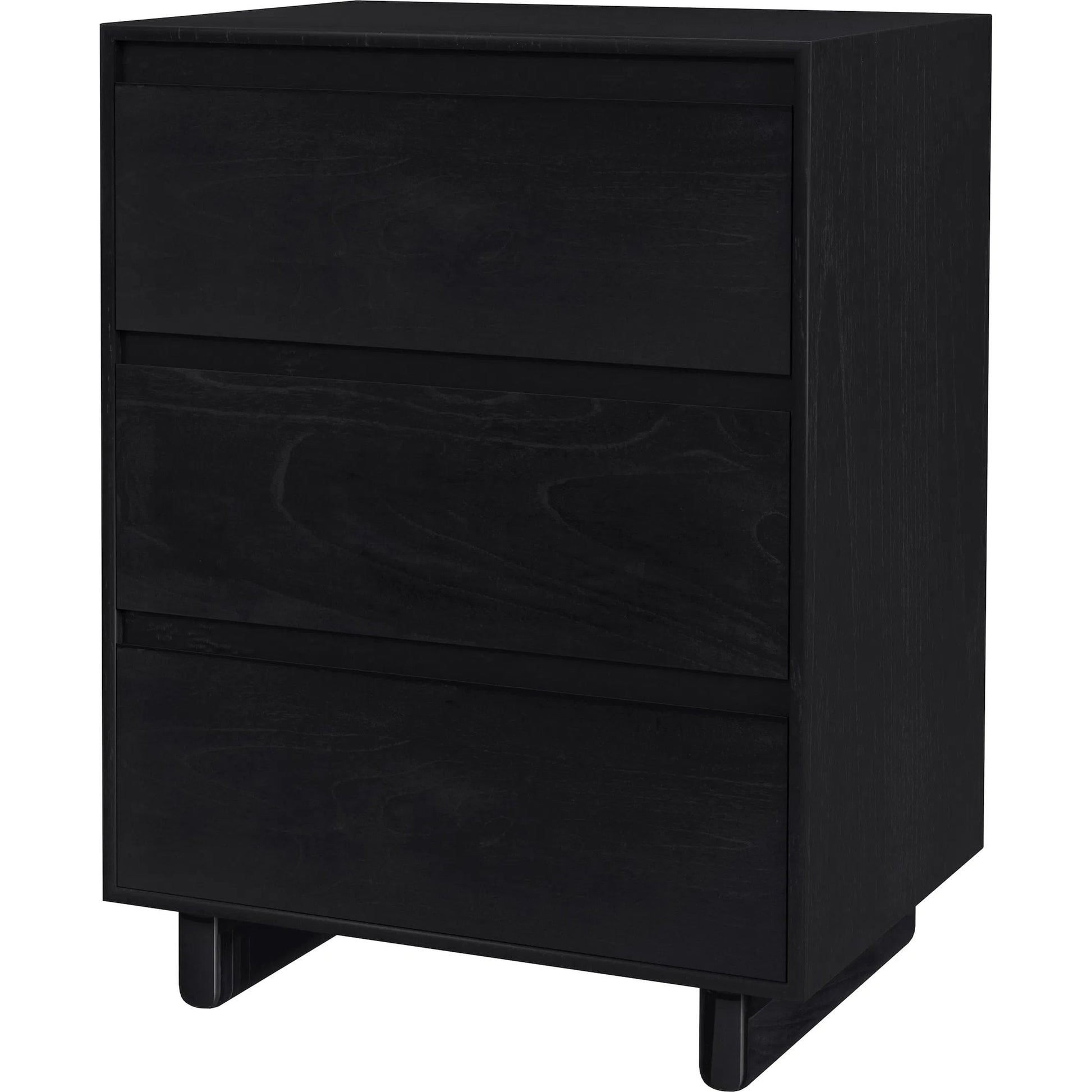 Halmstad 3-Dawer Nightstand by Butler Specialty Company in black. Made from mdf, mindi wood and mindi veneers in a unique style.