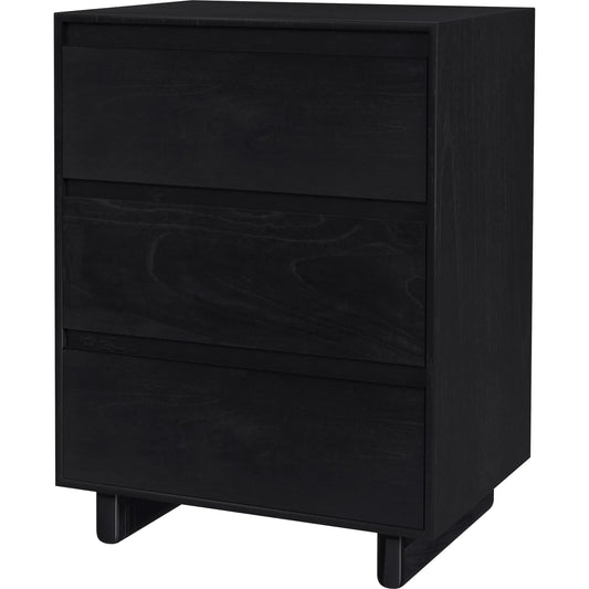 Halmstad Nightstand by Butler Specialty Company in black. Made from mdf, mindi wood and mindi veneers in a unique style.