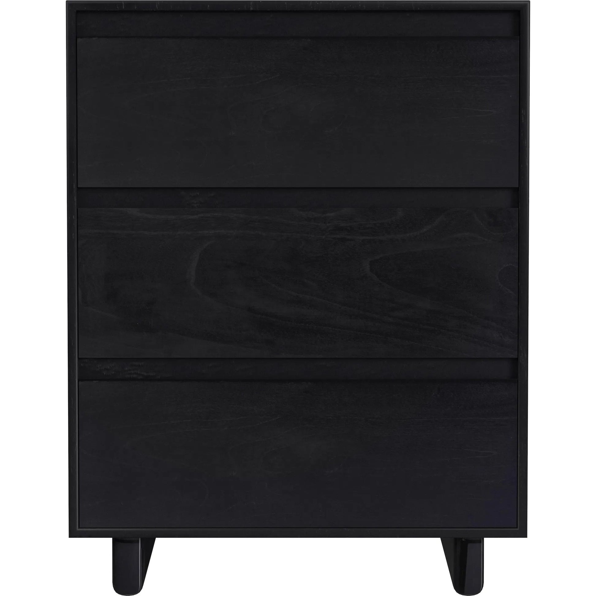 Halmstad 3-Dawer Nightstand by Butler Specialty Company in black. Made from mdf, mindi wood and mindi veneers in a unique style.