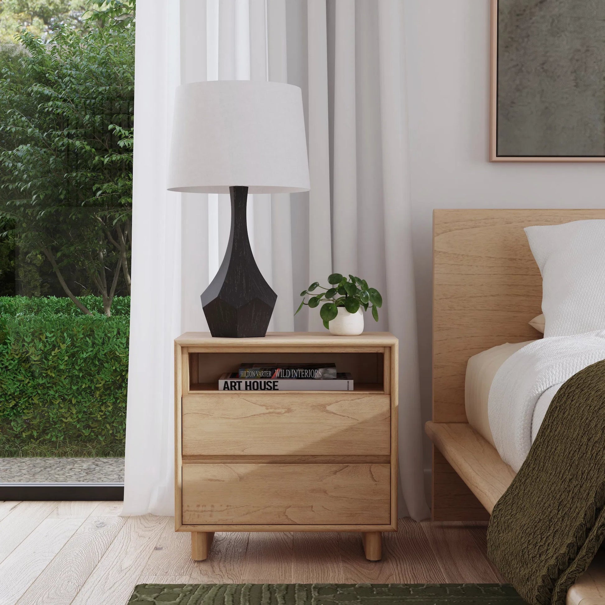 Halmstad 2 Drawer Nightstand by Butler Specialty Company. Made from mdf: 50%, mindi solids: 40%, mindi veneer: 10% in a unique style.