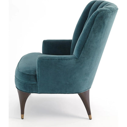 Duncan Chair by Global Views. Made from rubberwood, wood, fabric, 100% cotton velvet made in usa, double rub: 50, 000 in a transitional style.