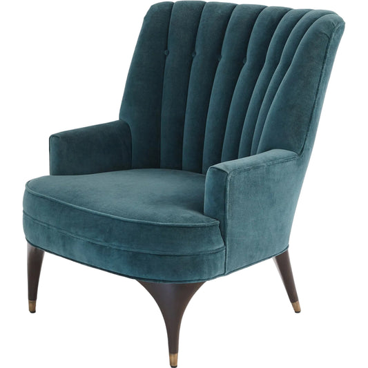 Duncan Chair by Global Views. Made from rubberwood, wood, fabric, 100% cotton velvet made in usa, double rub: 50, 000 in a transitional style.