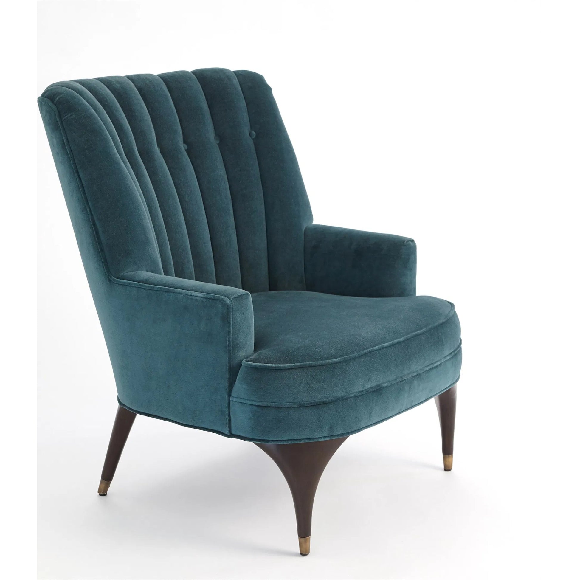 Duncan Chair by Global Views. Made from rubberwood, wood, fabric, 100% cotton velvet made in usa, double rub: 50, 000 in a transitional style.