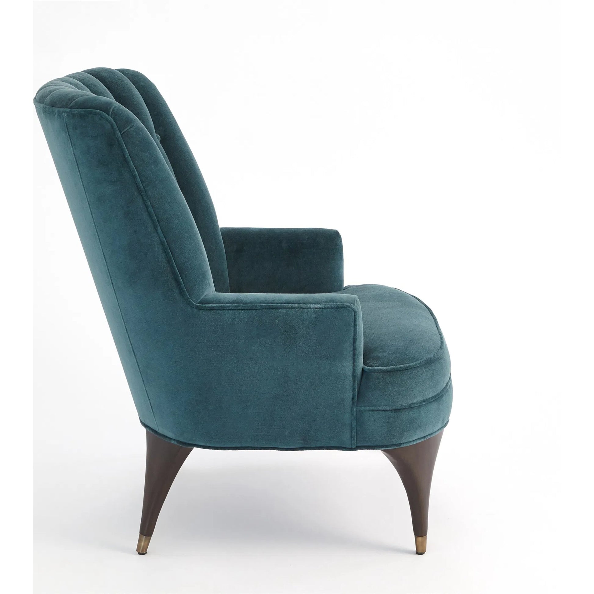 Duncan Chair by Global Views. Made from rubberwood, wood, fabric, 100% cotton velvet made in usa, double rub: 50, 000 in a transitional style.