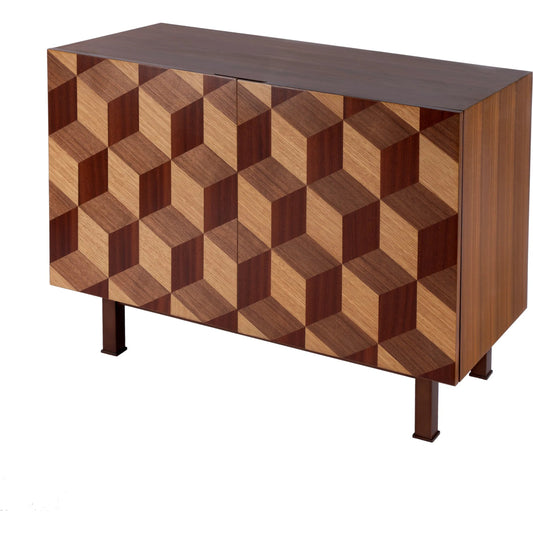 Stefan 2 Door Accent Cabinet by Butler Specialty Company in brown. Made from gmelina solids, walnut veneer, oak quarter veneer, sapele veneer, maple veneer, mdf, metal in a unique style.