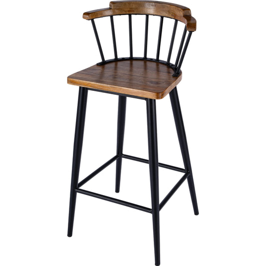 Merrick Bar Stool by Butler Specialty Company in natural. Made from iron, mango wood in a modern style.