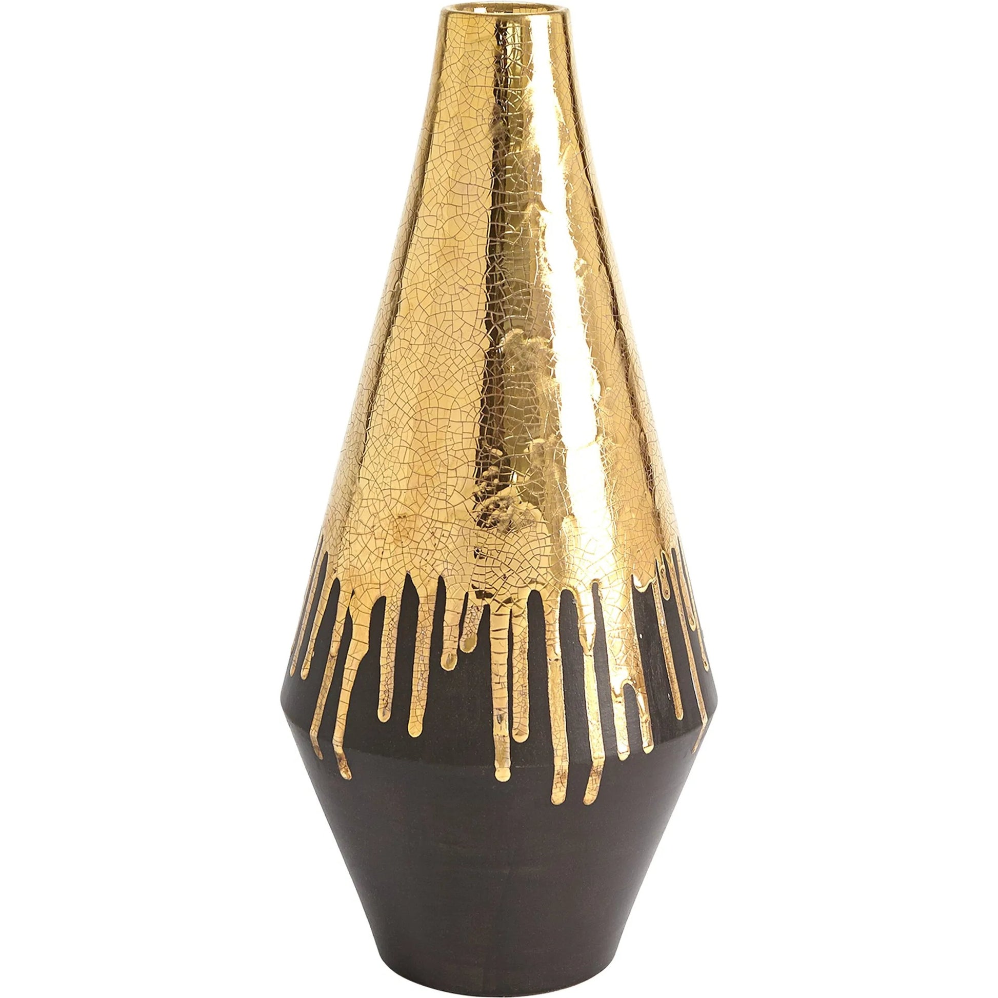 Gold Drip Vase by Global Views in gold. Made from unique in a modern style.