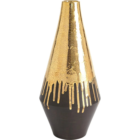 Gold Drip Vase by Global Views in gold. Made from unique in a modern style.