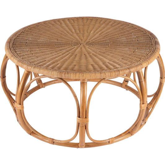 Savannah Round Woven Rattan Coffee Table by Butler Specialty Company in natural. Made from rattan in a unique style.