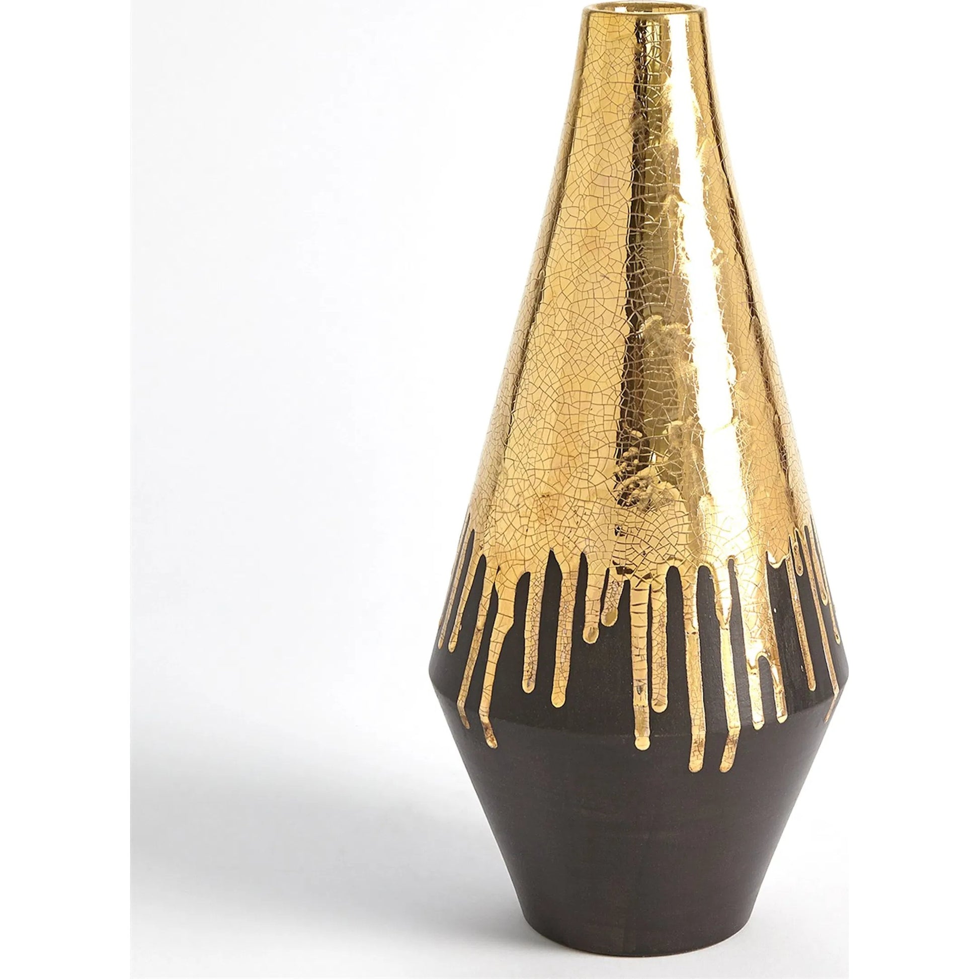 Gold Drip Vase by Global Views in gold. Made from unique in a modern style.
