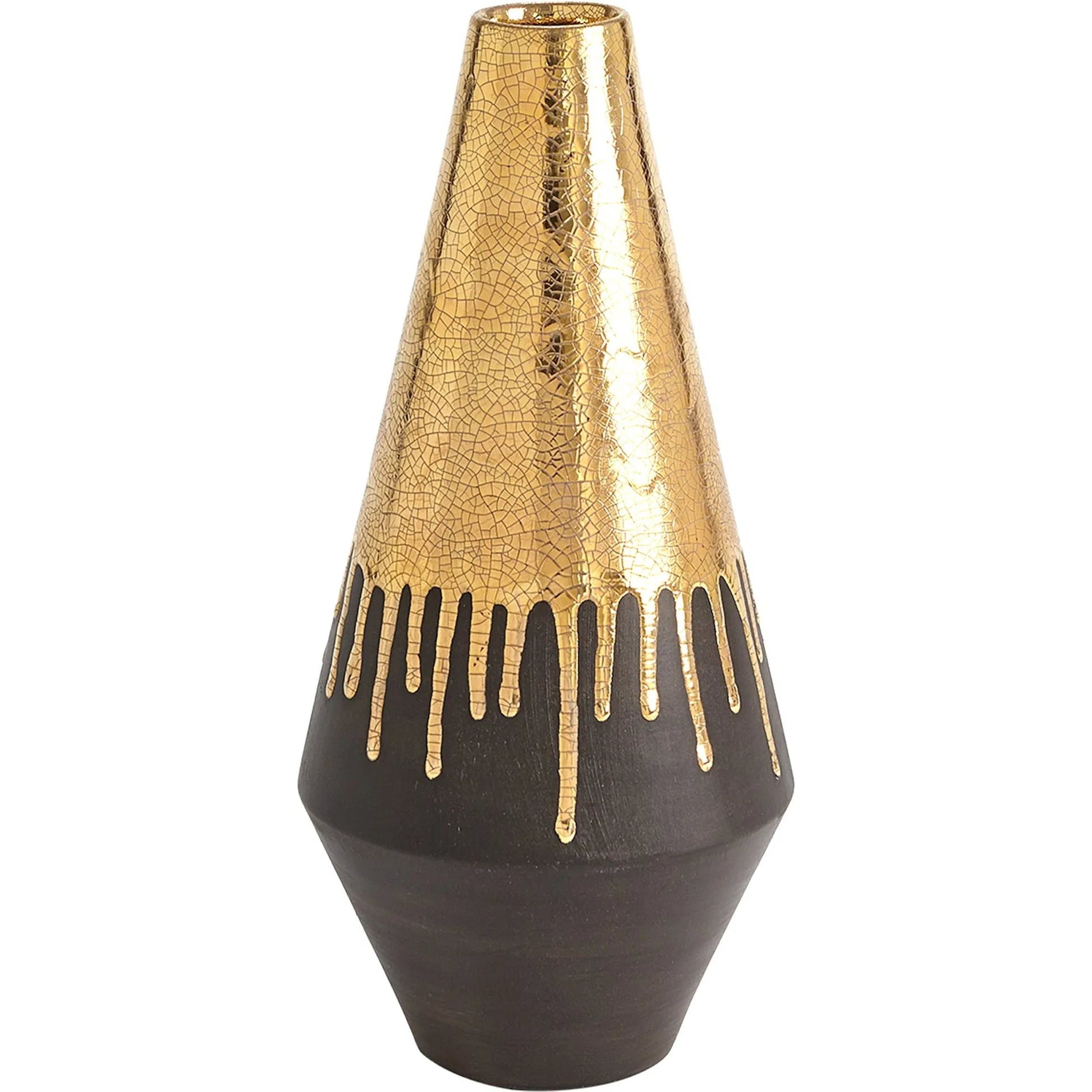 Gold Drip Vase by Global Views in gold. Made from unique in a modern style.