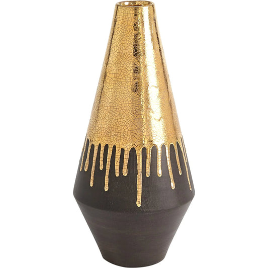 Gold Drip Vase by Global Views in gold. Made from unique in a modern style.