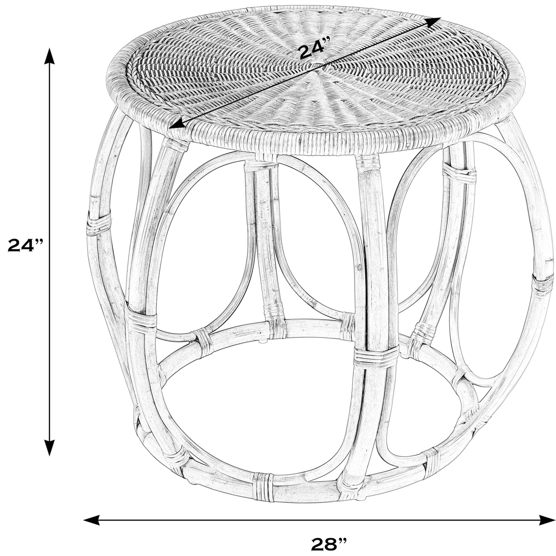 Savannah Round Woven Rattan End Table by Butler Specialty Company in natural. Made from rattan in a rustic style.
