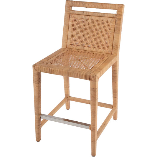 Brielle Counter Stool by Butler Specialty Company in light brown. Made from mahogany, rattan in a unique style.