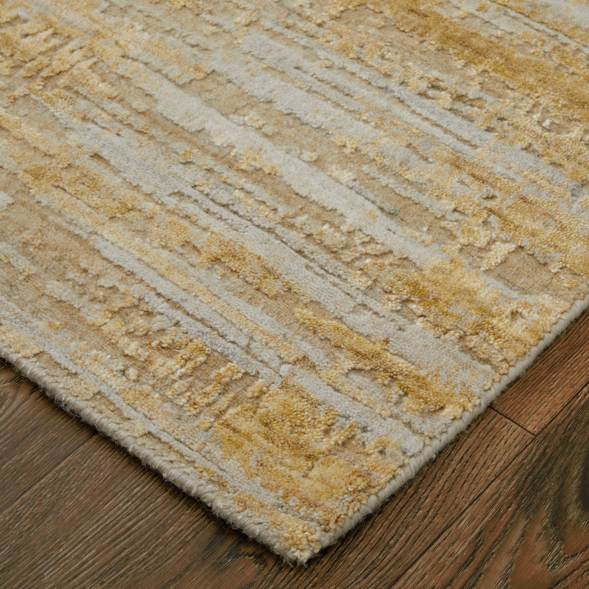 Eastfield Rug - EAS69FQF by Feizy in yellow, ivory, gold. Made from viscose, wool in a unique style.