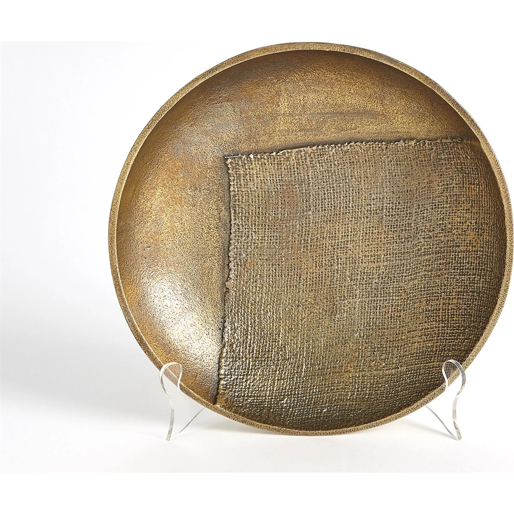 Linen Round Tray by Global Views in brass. Made from aluminum in a eclectic & global style.