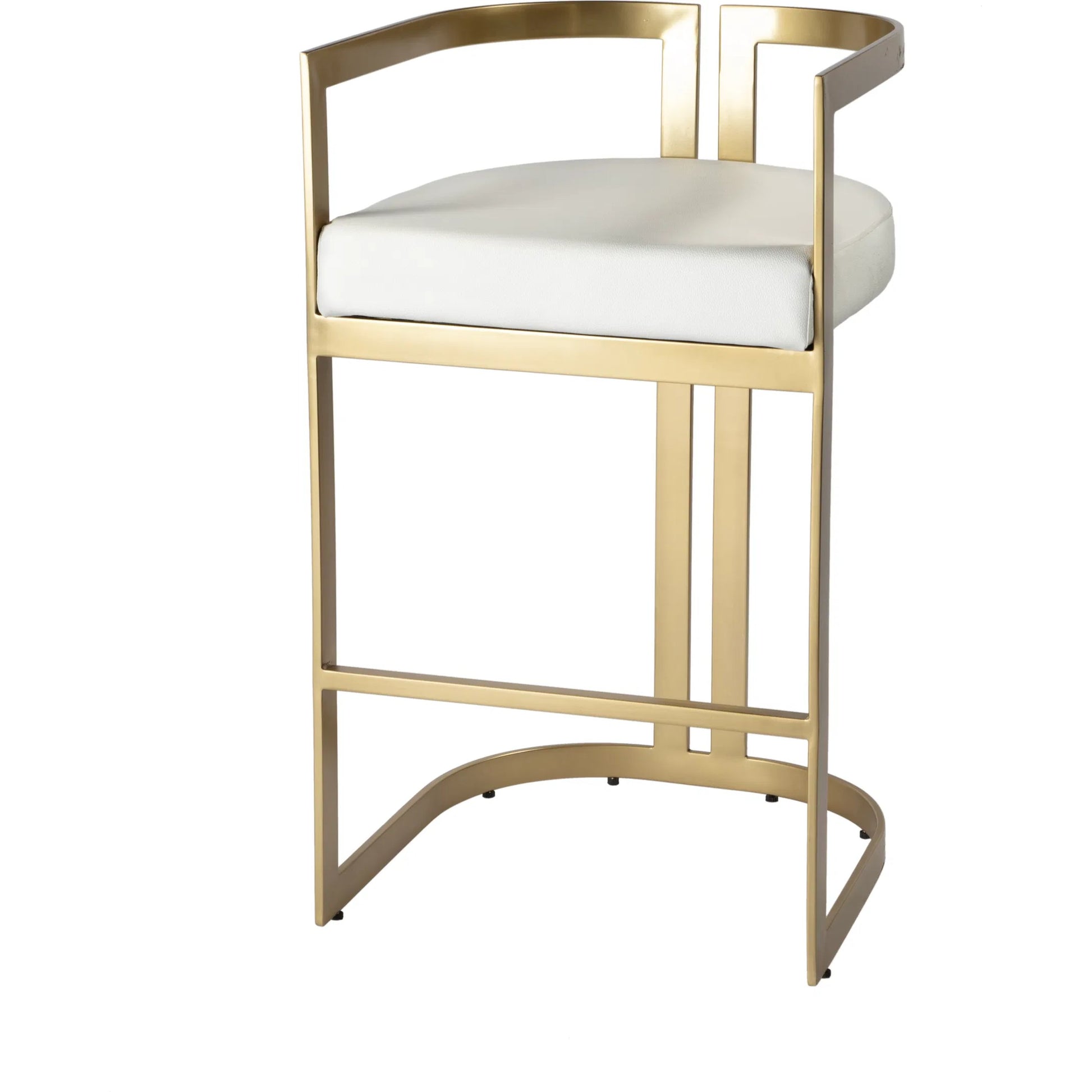 Clarence Bar Height Stool by Butler Specialty Company. Made from stainless steel, plyboard, foam, faux leather in a modern style.