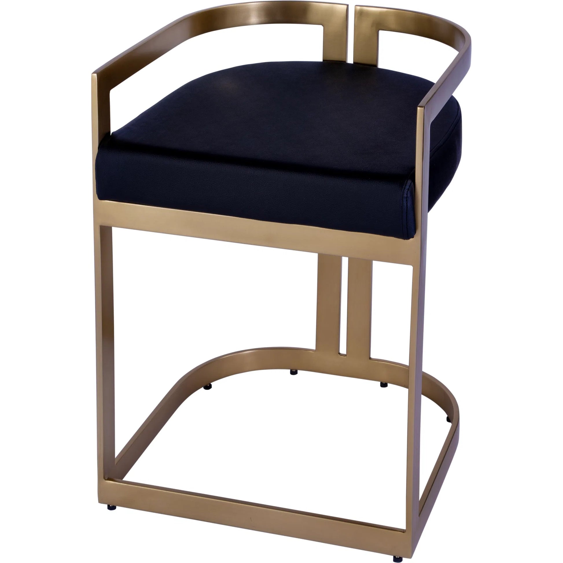 Clarence Dining Stool by Butler Specialty Company. Made from stainless steel, plyboard, foam, faux leather in a modern style.