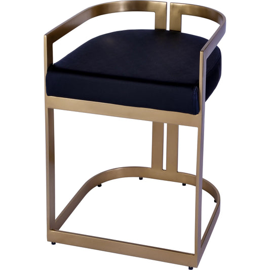 Clarence Dining Stool by Butler Specialty Company. Made from stainless steel, plyboard, foam, faux leather in a unique style.