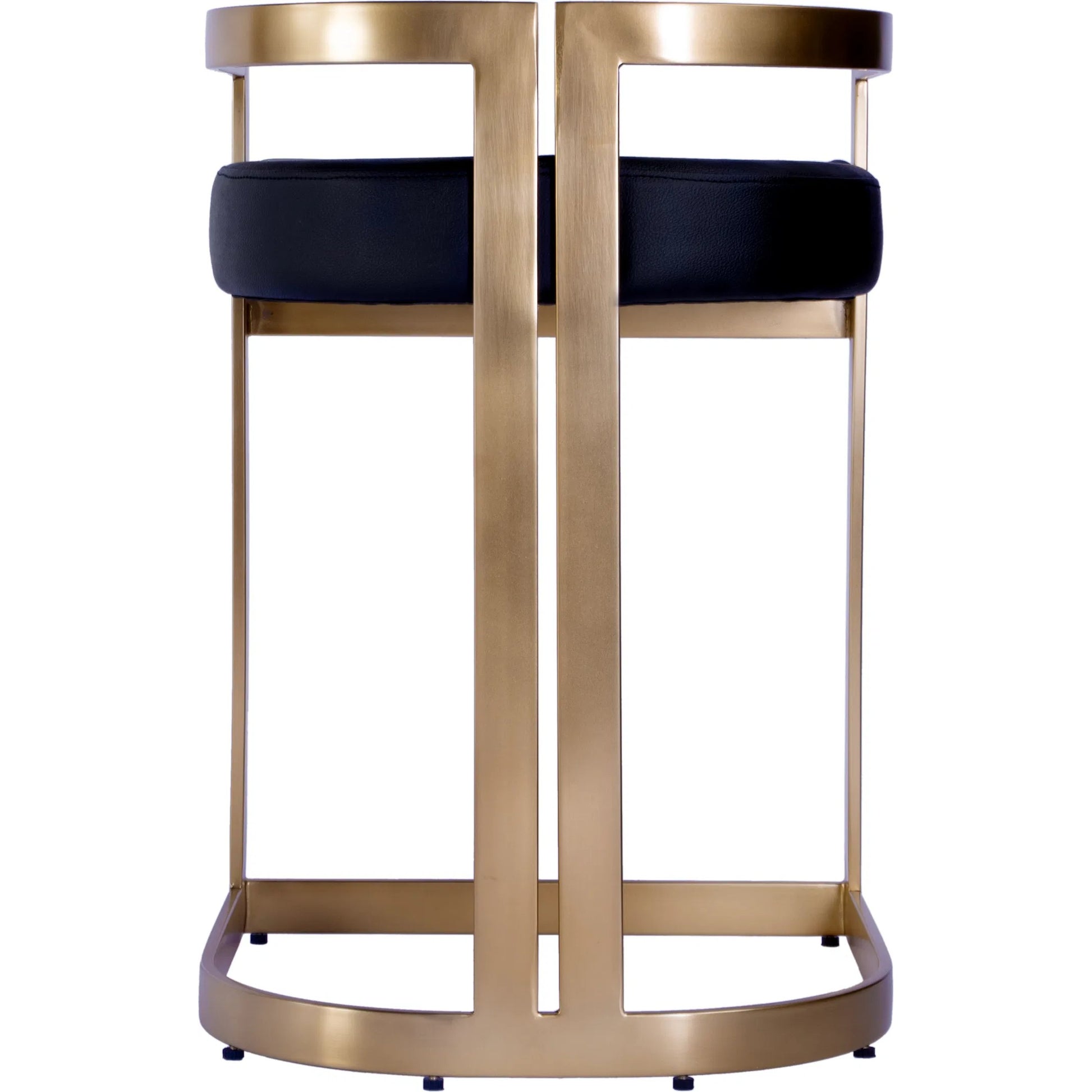 Clarence Dining Stool by Butler Specialty Company. Made from stainless steel, plyboard, foam, faux leather in a modern style.