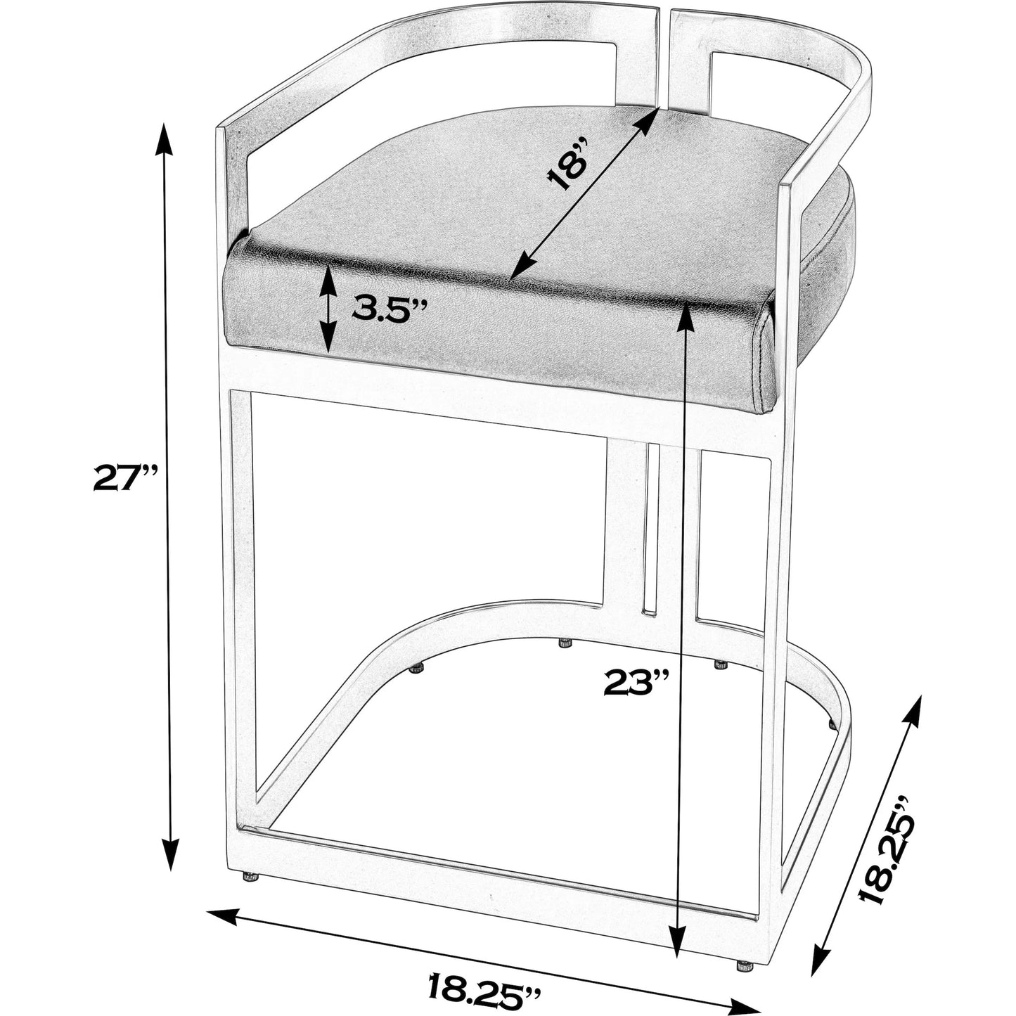 004 SI-2324883 | Additional Silo | Clarence Dining Stool by Butler Specialty Company. Made from stainless steel, plyboard, foam, faux leather in a modern style.