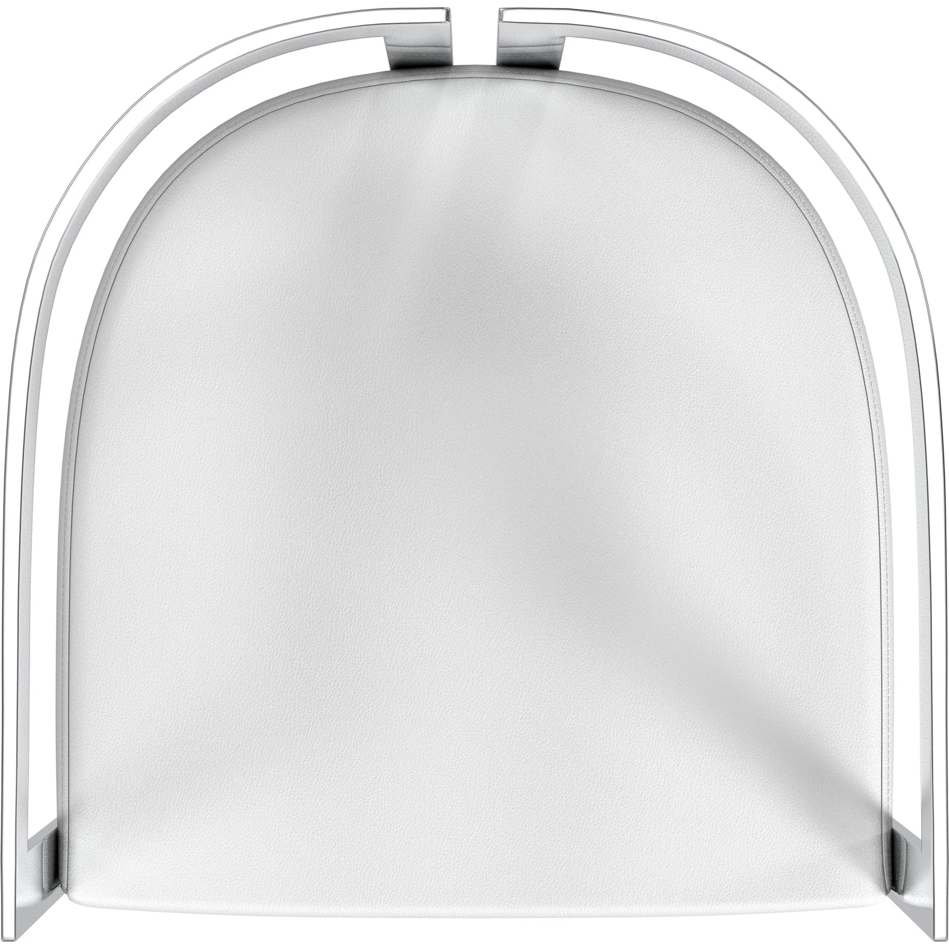 Clarence Dining Stool by Butler Specialty Company. Made from stainless steel, plyboard, foam, faux leather in a modern style.