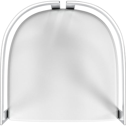 Clarence Dining Stool by Butler Specialty Company. Made from stainless steel, plyboard, foam, faux leather in a modern style.