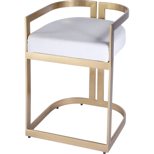 Clarence Dining Stool by Butler Specialty Company. Made from stainless steel, plyboard, foam, faux leather in a unique style.