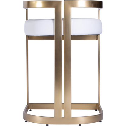 Clarence Dining Stool by Butler Specialty Company. Made from stainless steel, plyboard, foam, faux leather in a modern style.