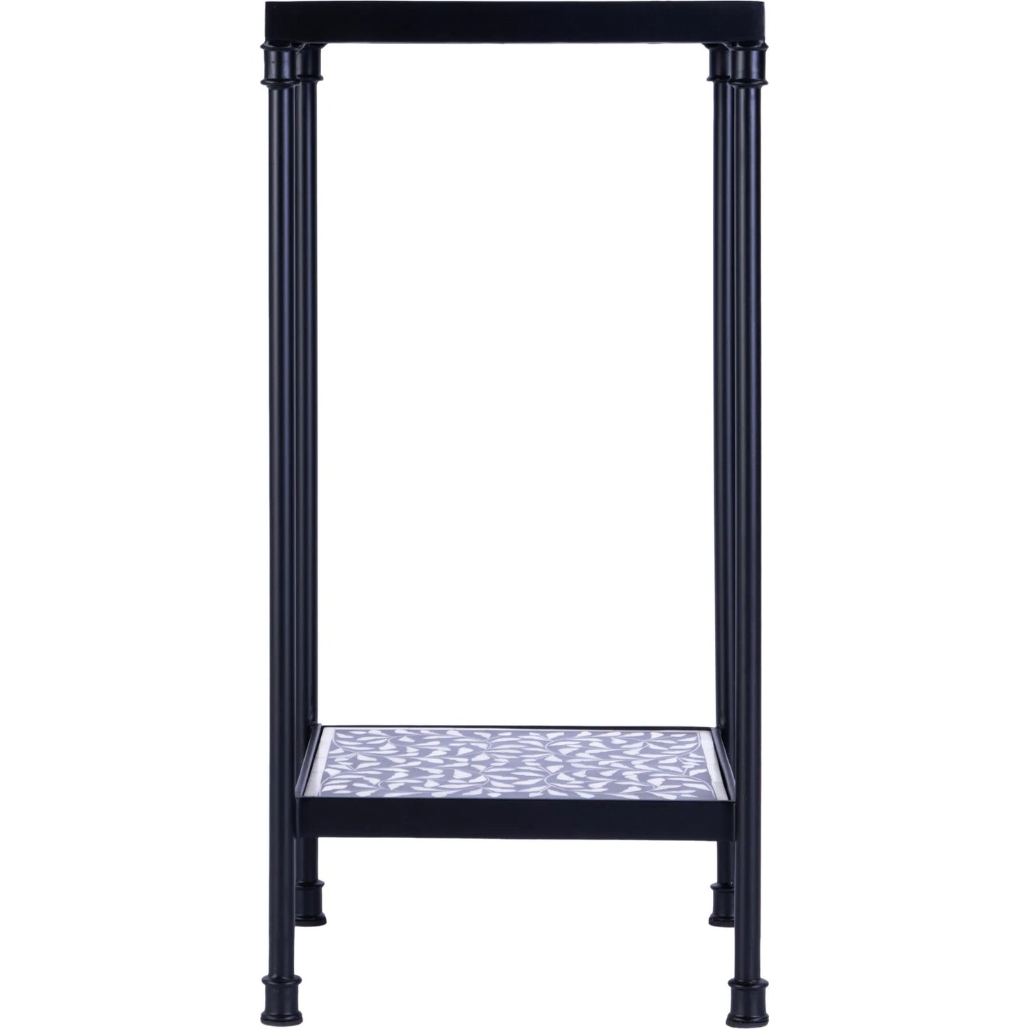 003 SI-2324913 | Additional Silo | Lana Side Table by Butler Specialty Company in black, white. Made from metal, resin, bone inlay in a unique style.