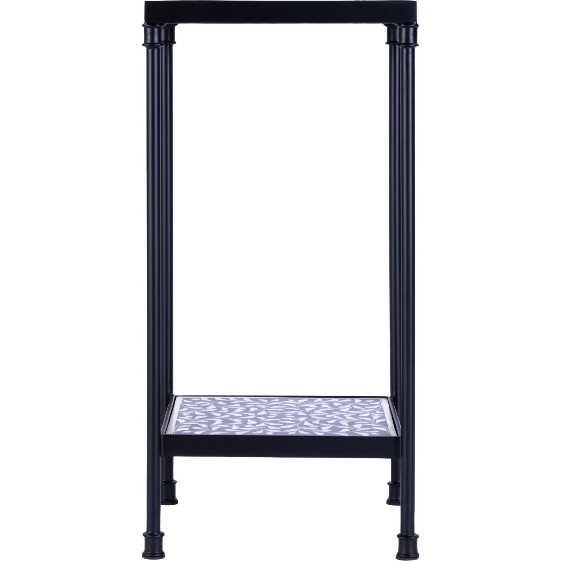 Lana Side Table by Butler Specialty Company in black, white. Made from metal, resin, bone inlay in a unique style.