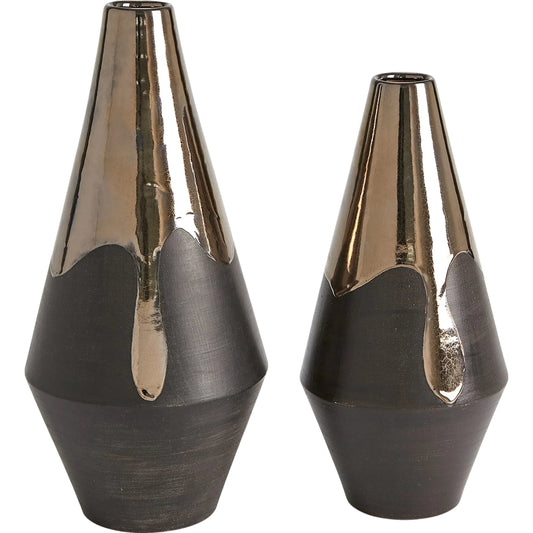 Gilded Dip Vase by Global Views in platinum. Made from unique in a unique style.