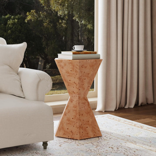 Billie Side Table by Butler Specialty Company. Made from mindi wood, mappa burl veneer, mdf, mixed wood in a unique style.