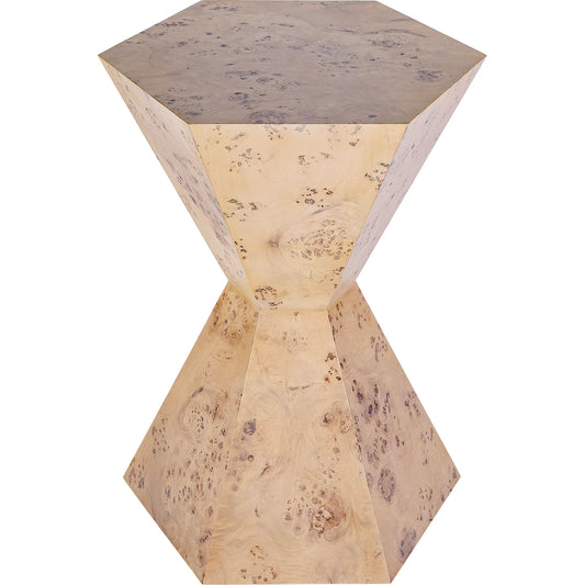 Billie Side Table by Butler Specialty Company. Made from mindi wood, mappa burl veneer, mdf, mixed wood in a unique style.