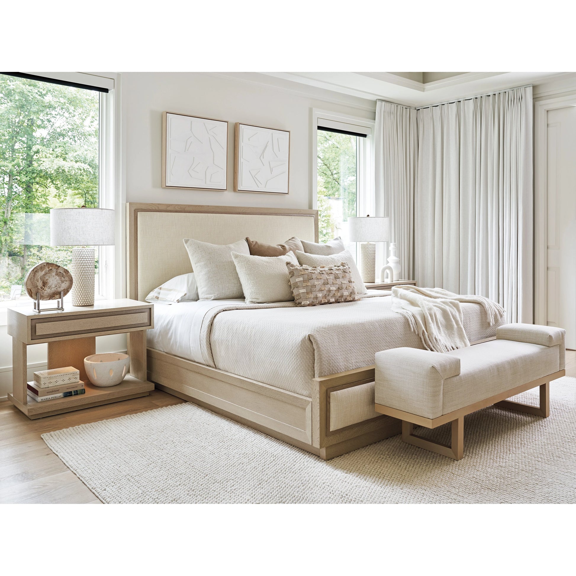 Grayson Upholstered Bed by Tommy Bahama Home in sand drift. Made from unique in a modern style.