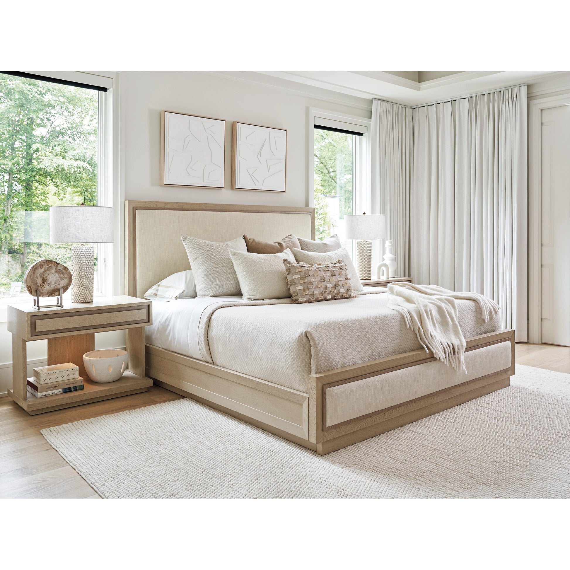 Grayson Upholstered Bed by Tommy Bahama Home in sand drift. Made from unique in a modern style.