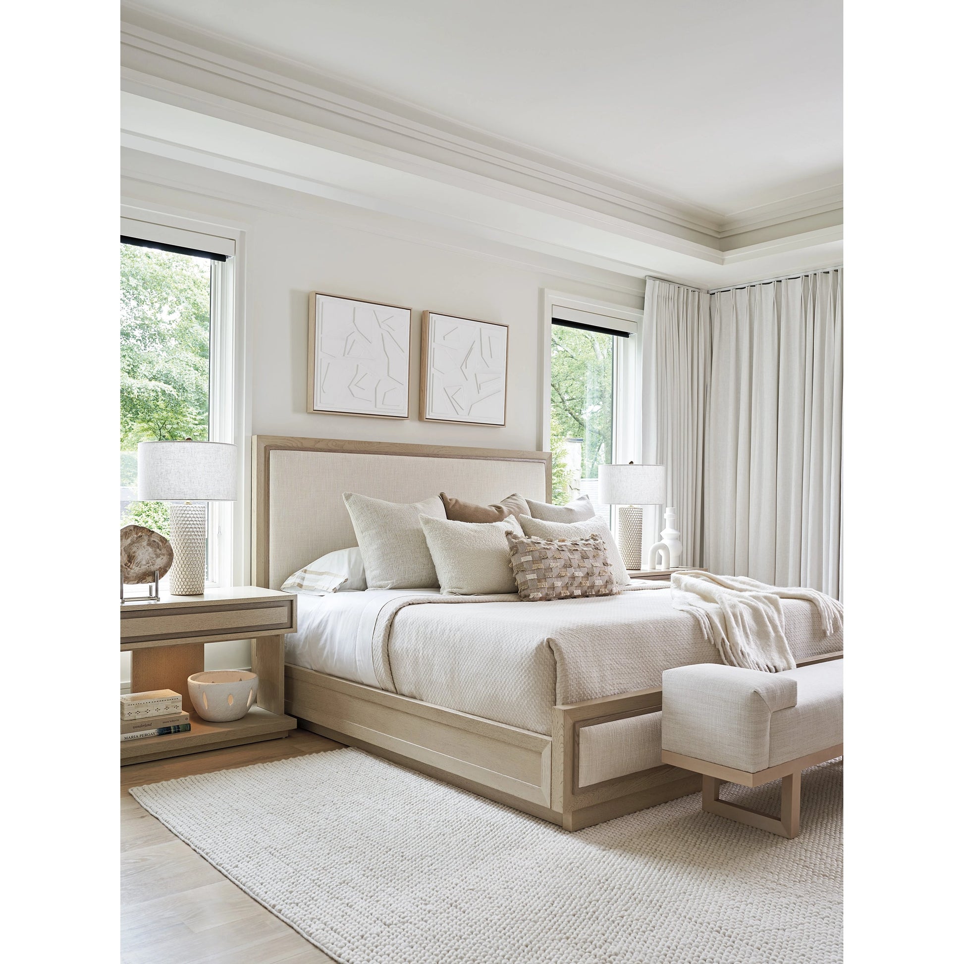Grayson Upholstered Bed by Tommy Bahama Home in sand drift. Made from unique in a modern style.
