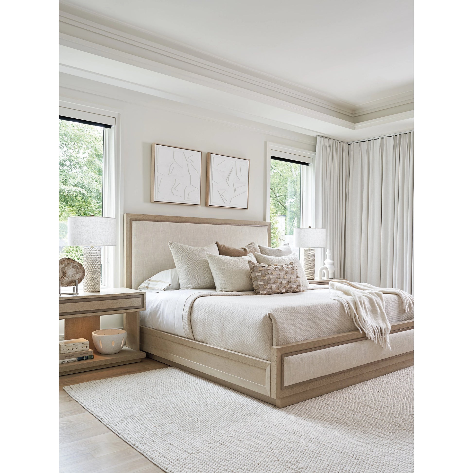 Grayson Upholstered Bed by Tommy Bahama Home in sand drift. Made from unique in a modern style.