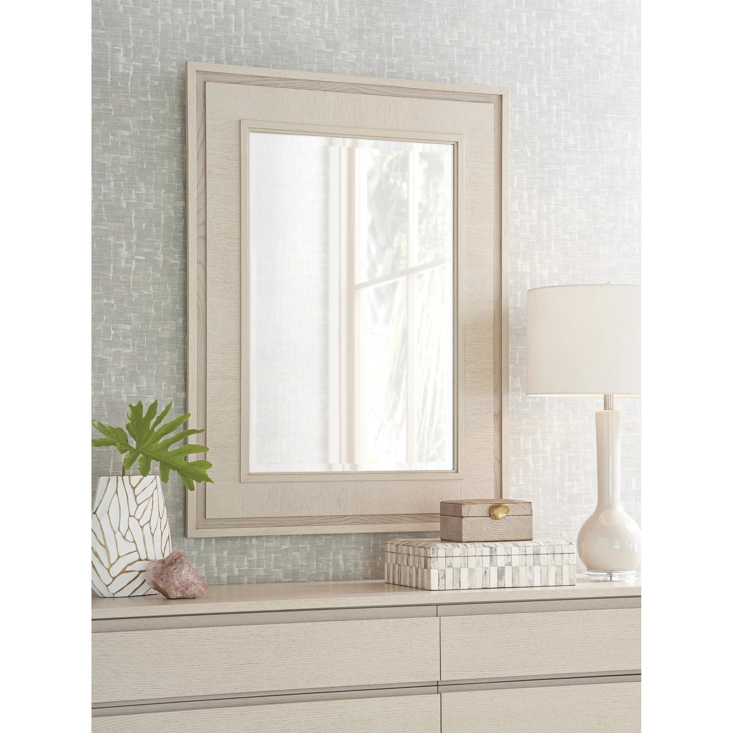002 SI-2136877 | Lifestyle | Kelly Rectangular Mirror by Tommy Bahama Home in sand drift. Made from unique in a modern style.