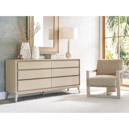 Kelly Rectangular Mirror by Tommy Bahama Home in sand drift. Made from unique in a modern style.