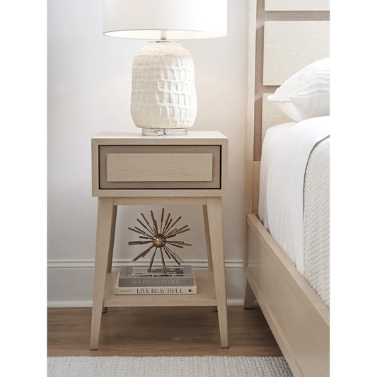 Darcey Night Table by Tommy Bahama Home in sand drift. Made from unique in a modern style.
