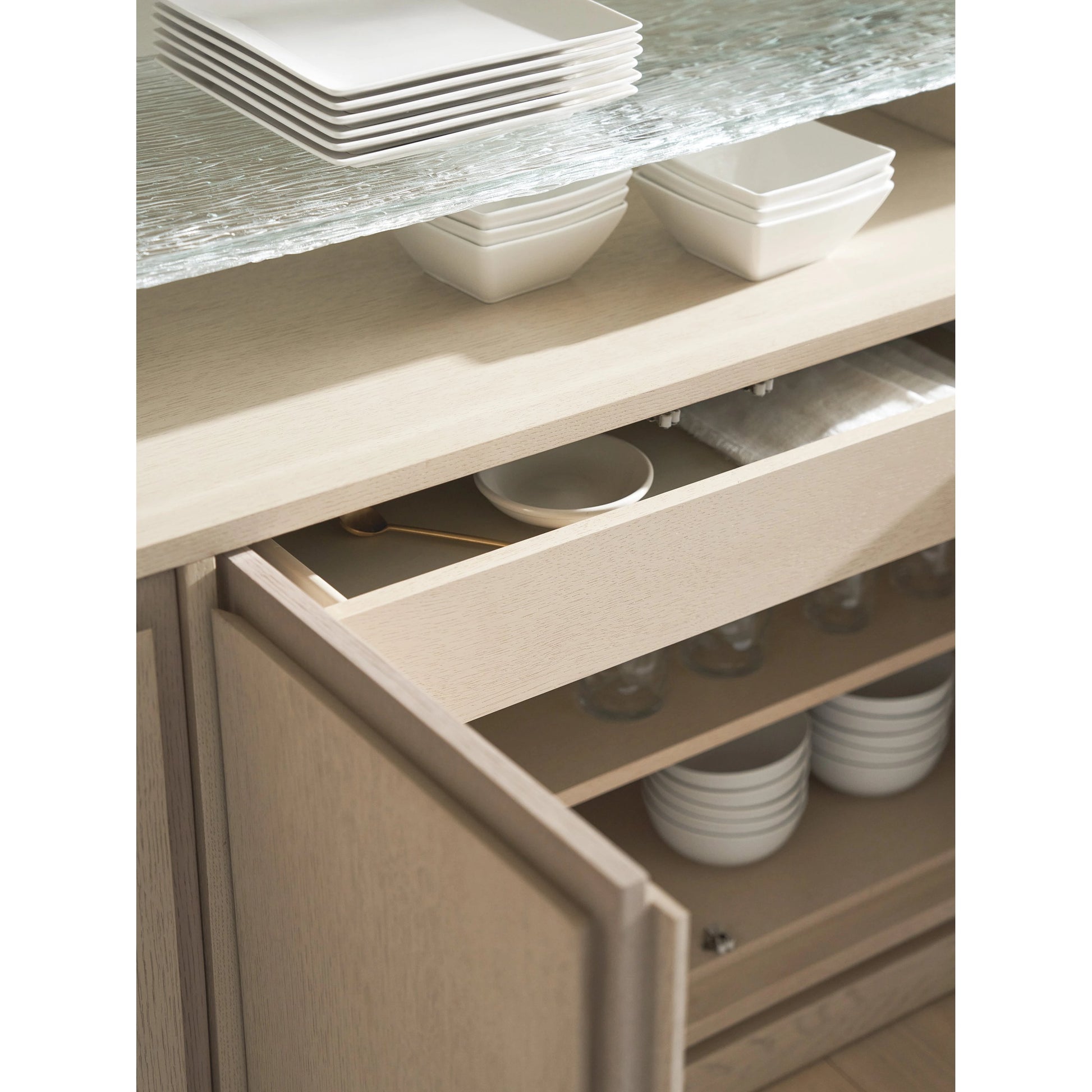 Callum Buffet by Tommy Bahama Home in sand drift. Made from unique in a modern style.
