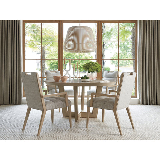 Hanson Round Dining Table by Tommy Bahama Home in sand drift. Made from unique in a modern style.