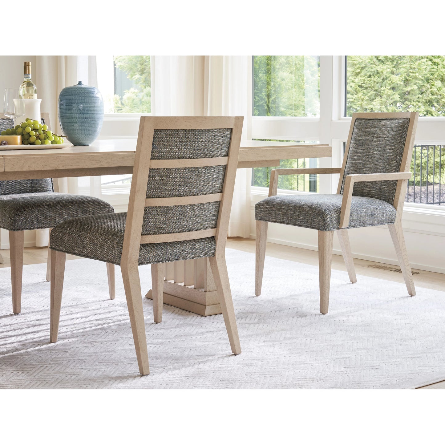 004 SI-2136890 | Lifestyle | Nicholas Upholstered Arm Chair by Tommy Bahama Home in sand drift. Made from unique in a modern style.