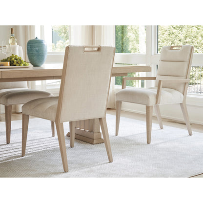 Aiden Channeled Upholstered Side Chair by Tommy Bahama Home in sand drift. Made from unique in a modern style.