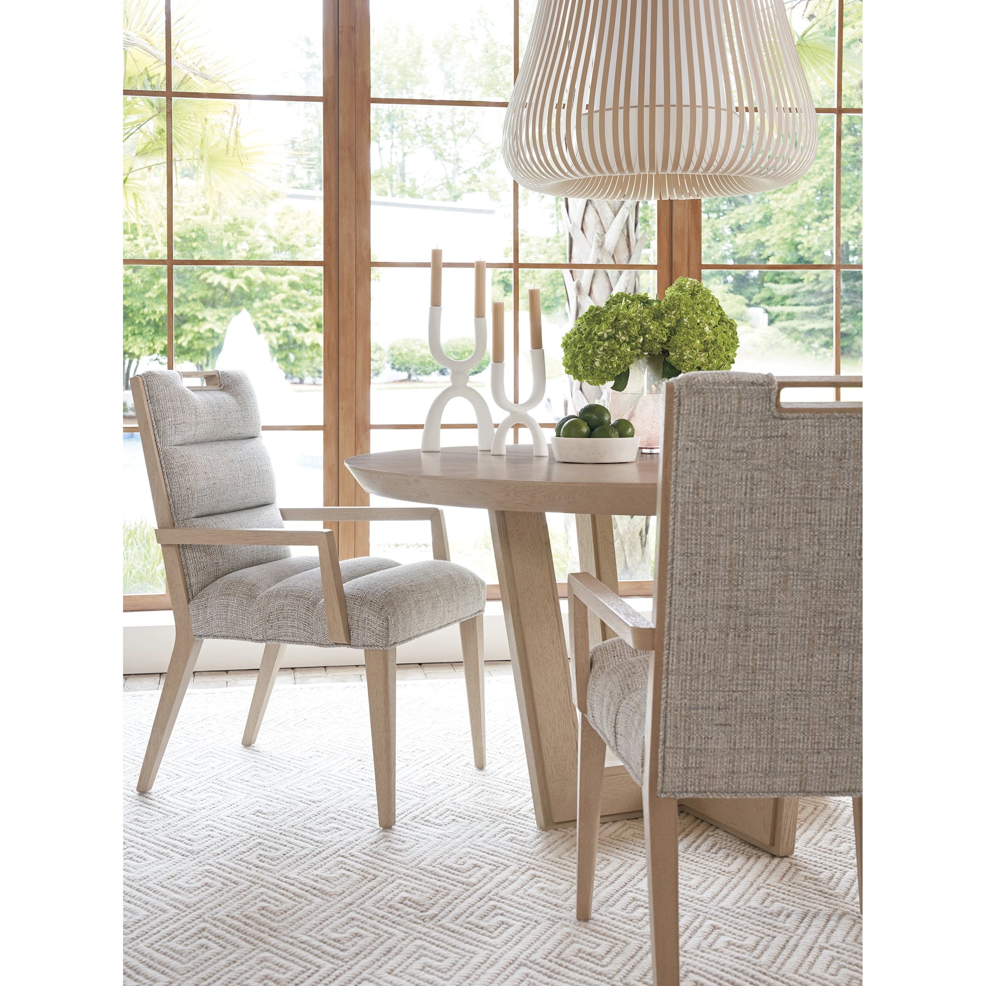 Hanson Round Dining Table by Tommy Bahama Home in sand drift. Made from unique in a modern style.