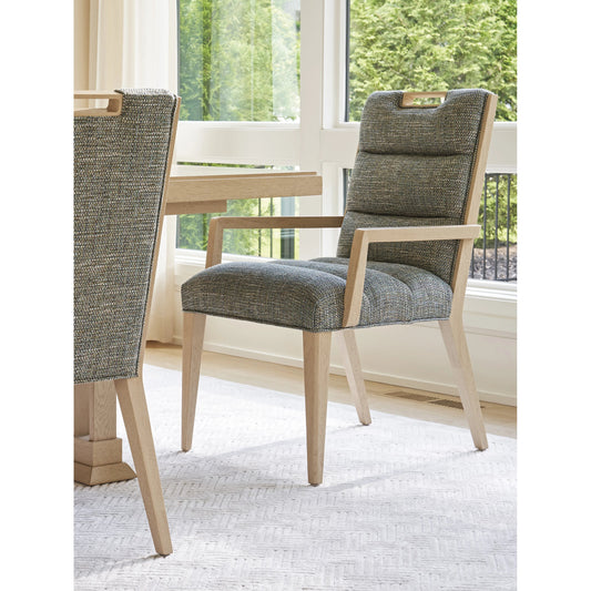 Aiden Channeled Upholstered Arm Chair by Tommy Bahama Home in sand drift. Made from unique in a modern style.